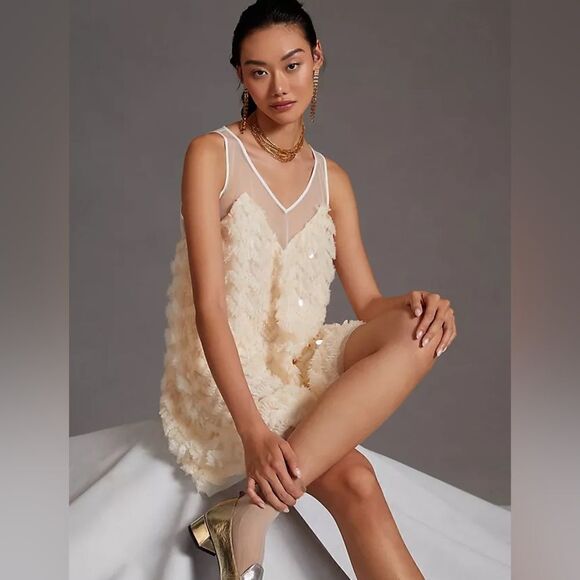 Anthropologie Maeve Textured Sequin Mini Dress NWT